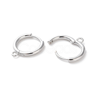 Rack Plating Brass Huggie Hoop Earring Findings KK-S405-02P-1
