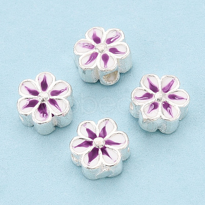 925 Sterling Silver Enamel Beads STER-T008-35C-1