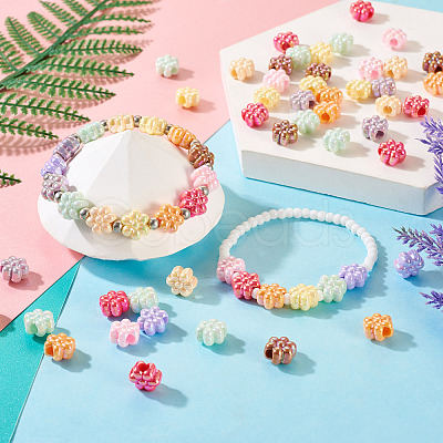 90Pcs 9 Colors Opaque Acrylic European Beads SACR-TA0001-30-1