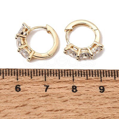 Brass Pave Cubic Zirconia Hoop Earrings KK-CBACA55-06G-1