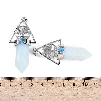 Opalite Faceted Pointed Bullet Big Pendants G-H076-02P-08-1