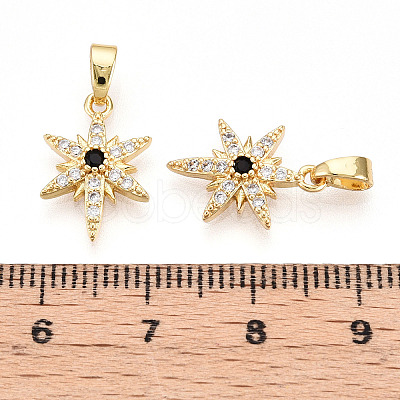 Brass Micro Pave Cubic Zirconia Pendants KK-T070-59A-G-1
