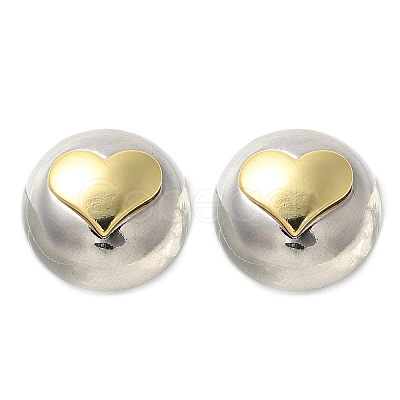 Brass Two Tone Stud Earrings EJEW-S262-10GP-B-1