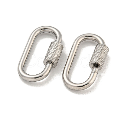 Non-Tarnish 304 Stainless Steel Screw Carabiner Lock Charms STAS-C092-04D-P-1