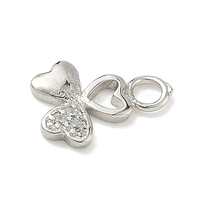 Brass Micro Pave Clear Cubic Zirconia Charms KK-H528-06A-P-1