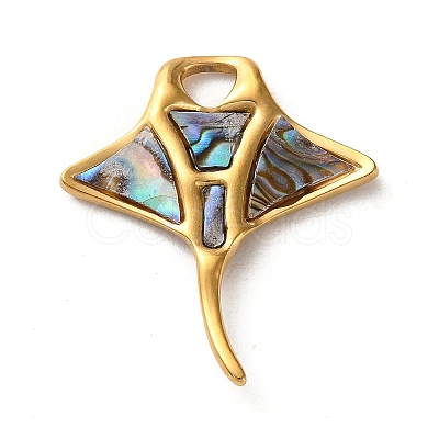 Natural Abalone Shell/Paua Shell Pendants STAS-A124-13G-1