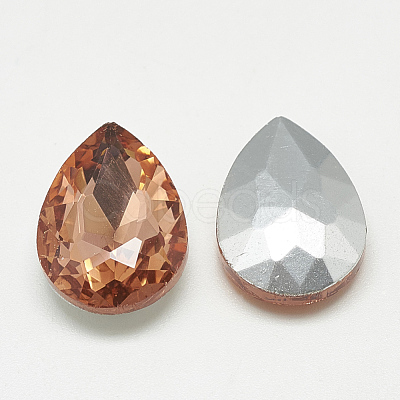 Pointed Back Glass Rhinestone Cabochons RGLA-T081-7x10mm-08-1