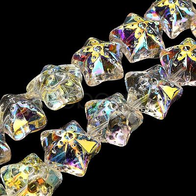 Electroplate Baking Paint Glass Beads Strands EGLA-K061-12A-AB02-1
