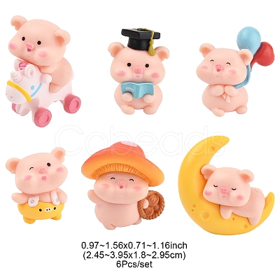 1Set Resin Pig Display Decoration AJEW-FS0001-25-1