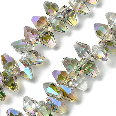 Transparent Electroplate Glass Beads Strands GLAA-K064-06A-HP02-1