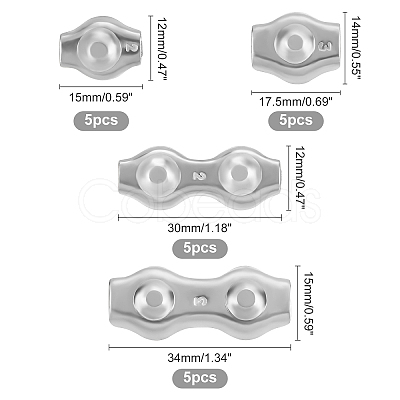 20Pcs 4 Style 304 Stainless Steel Findings FIND-GA0001-72-1