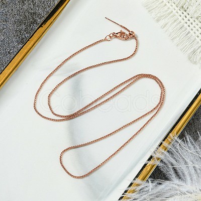 1.5mm Rack Plating Brass Box Chain Adjustable Slider Necklaces for Women Men MAK-L044-05RG-1
