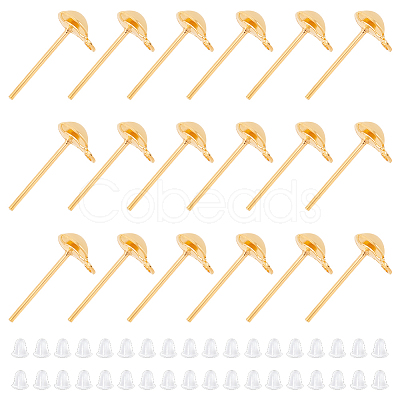 400Pcs Brass Stud Earring Findings KK-DC0001-02-1