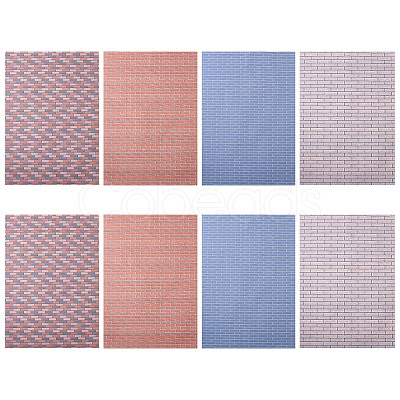 8Pcs 4 Colors Miniature Wallpapers DIY-GO0001-97-1