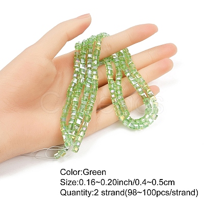 2 Strands Electroplate Glass Beads Strands EGLA-YW0001-85E-1