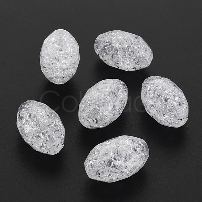 Transparent Crackle Acrylic European Beads CACR-S010-10-1