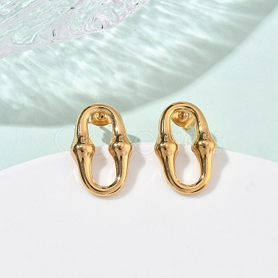 Oval 304 Stainless Steel  Pendant Necklacrs & Stud Earring & Link Bracelet Sets SJEW-C009-01G-1
