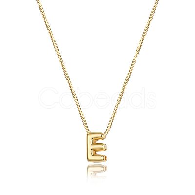 Brass Initial Pendant Box Chain Necklaces for Women FS-WG5C822-05-1
