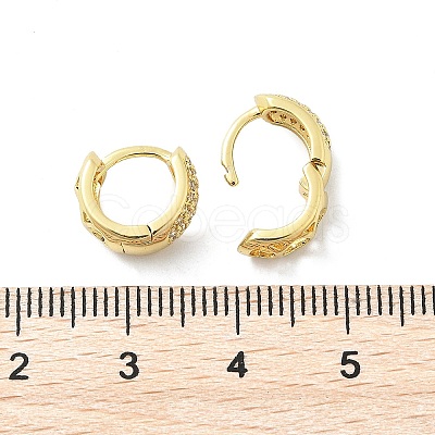 Brass Micro Pave Clear Cubic Zirconia Hoop Earrings EJEW-D311-103G-1