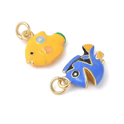 Rack Plating Brass Enamel Pendants KK-G507-03G-1