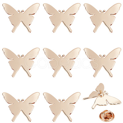 10 Sets Alloy Butterfly Lapel Pin Brooch JEWB-FG0001-12KCG-1