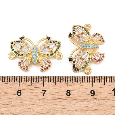 Brass Micro Pave Colorful Cubic Zirconia Connector Charms CU-CBA908F-04G-05-1