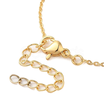 Real 18K Gold Plated Brass Micro Pave Clear Cubic Zirconia Pendant Necklaces for Women LS-NJEW-K381-03C-C-1
