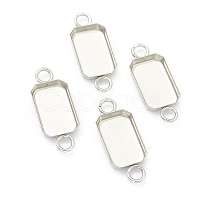 Tarnish Resistant 201 Stainless Steel Cabochon Connector Settings LS-STAS-H143-23P-1