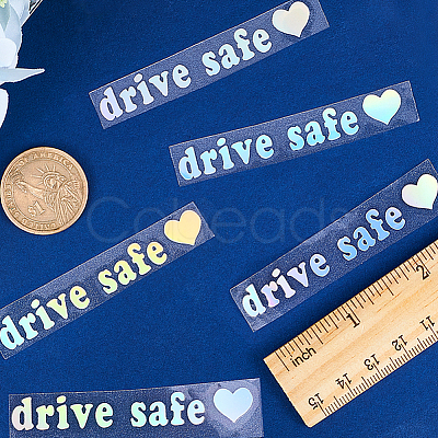 Laser PVC Drive Safe Self Adhesive Car Stickers STIC-WH0013-09B-1