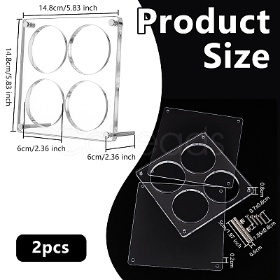 4-Hole Acrylic Action Figure Display Riser Stands with Metal Support ODIS-WH0078-55-1
