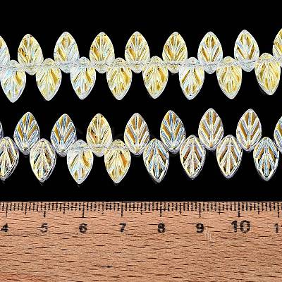 Electroplate Transparent Glass Beads Strands EGLA-N056-03A-01-1