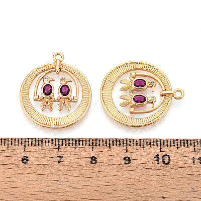 Brass Micro Pave Cubic Zirconia Pendants KK-N263-12G-1