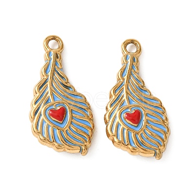 304 Stainless Steel Enamel Pendants STAS-Z193-06G-01-1