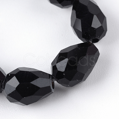 Transparent Glass Bead Strands GLAA-R024-6x8mm-12-1