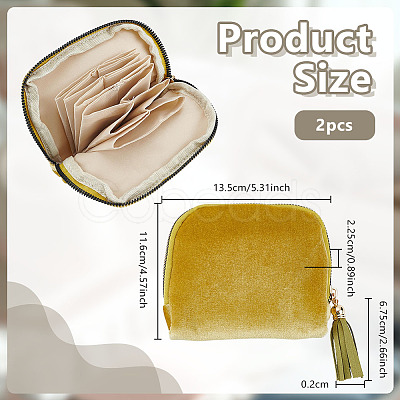 Rectangle Velvet Jewelry Zipper Storage Bags ABAG-WH0709-437B-1