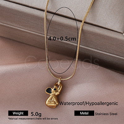 Vintage 304 Stainless Steel Enamel Pendant Necklaces for Women UW9109-1-1