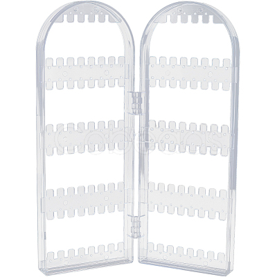 PS Plastic Earring Display Folding Screen Stands with 2 Folding Panels ODIS-WH0043-142B-02-1