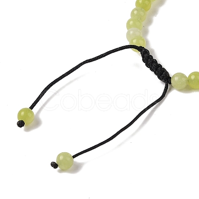 6mm Round Natural Lemon Jade Braided Bead Bracelets BJEW-C067-01A-02-1