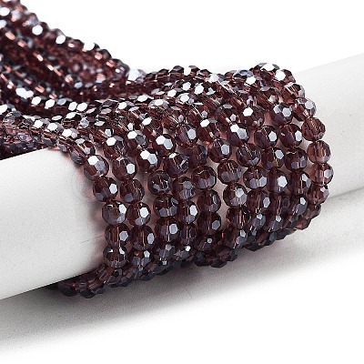 Electroplate Transparent Glass Beads Strands EGLA-A035-T4mm-A13-1
