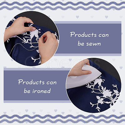 Polyester Embroidery Flower Lace Appliques DIY-WH0504-262-1