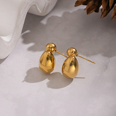 304 Stainless Steel Teardrop Stud Dangle Earrings for Women OR7893-1