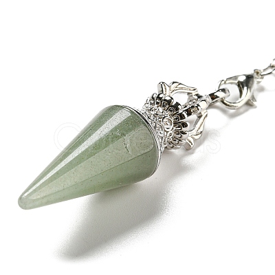 Natural Green Aventurine Pointed Dowsing Pendulums AJEW-P113-01P-05-1