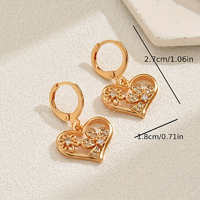 Fashionable Fringed Heart Tassel Brass Hoop Earrings IJ9645-1