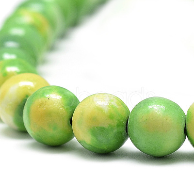 Synthetic Ocean White Jade Beads Strands G-S254-6mm-C03-1
