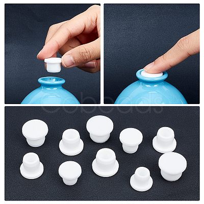 50Pcs 5 Styles Silicone Bottle Seal Plug AJEW-GF0006-76-1