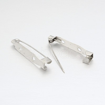 Iron Brooch Pin Back Safety Catch Bar Pins with 2 Holes IFIN-A171-04C-1