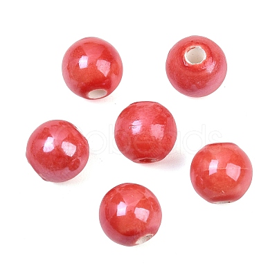 Glazed Porcelain Round Beads PORC-S489-10mm-14-1