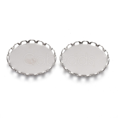 Tarnish Resistant 304 Stainless Steel Cabochon Settings STAS-P249-13A-P-1