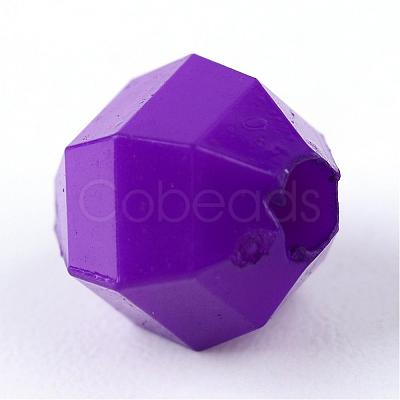 Faceted Oval Opaque Acrylic Beads PAB3044Y-8-1