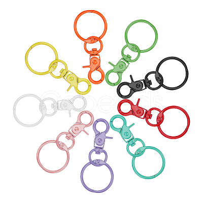 Baking Painted Alloy Swivel Keychain Clasp Findings KEYC-PH0001-34-1